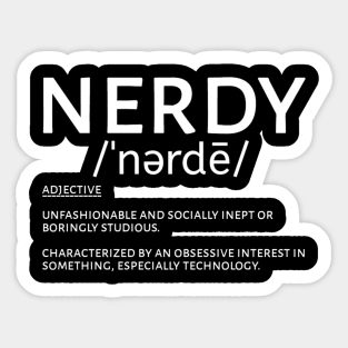 Nerdy Meaning Sticker